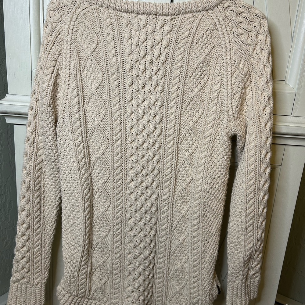 L.L. Bean Women's Cream Cable Knit Sweater